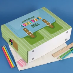 Geschenkverpackung zur Einschulung personalisiert mit Name | Schulranzen Design