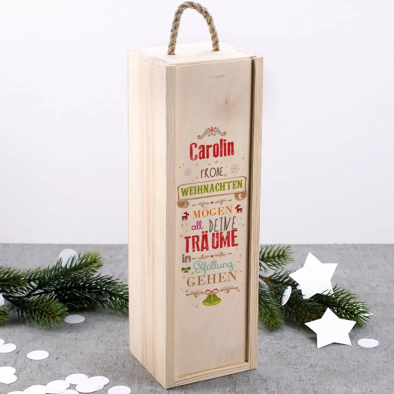 Geschenkverpackung zu Weihnachten mit Ihrem Namen