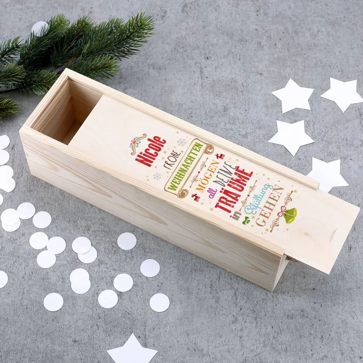 Geschenkverpackung zu Weihnachten mit Ihrem Namen