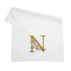 Geschirrtuch mit Rosen-Monogramm und Name