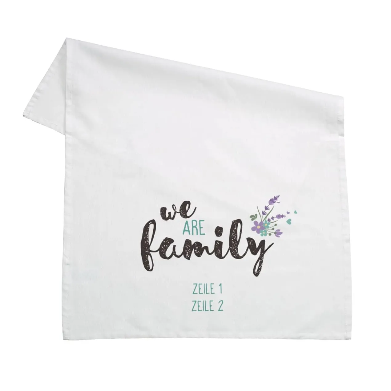 Geschirrtuch We Are Family mit Wunschtext