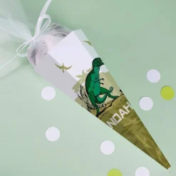 Geschwistertüte mit Dinosaurier und Name