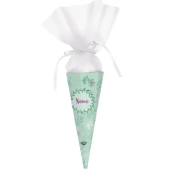 Geschwistertüte mit Ranken, Blumen und Name