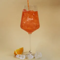 Gib Deinem Leben mehr Glitzer - Glitter Spritz Geschenkset mit personalisiertem Weinglas