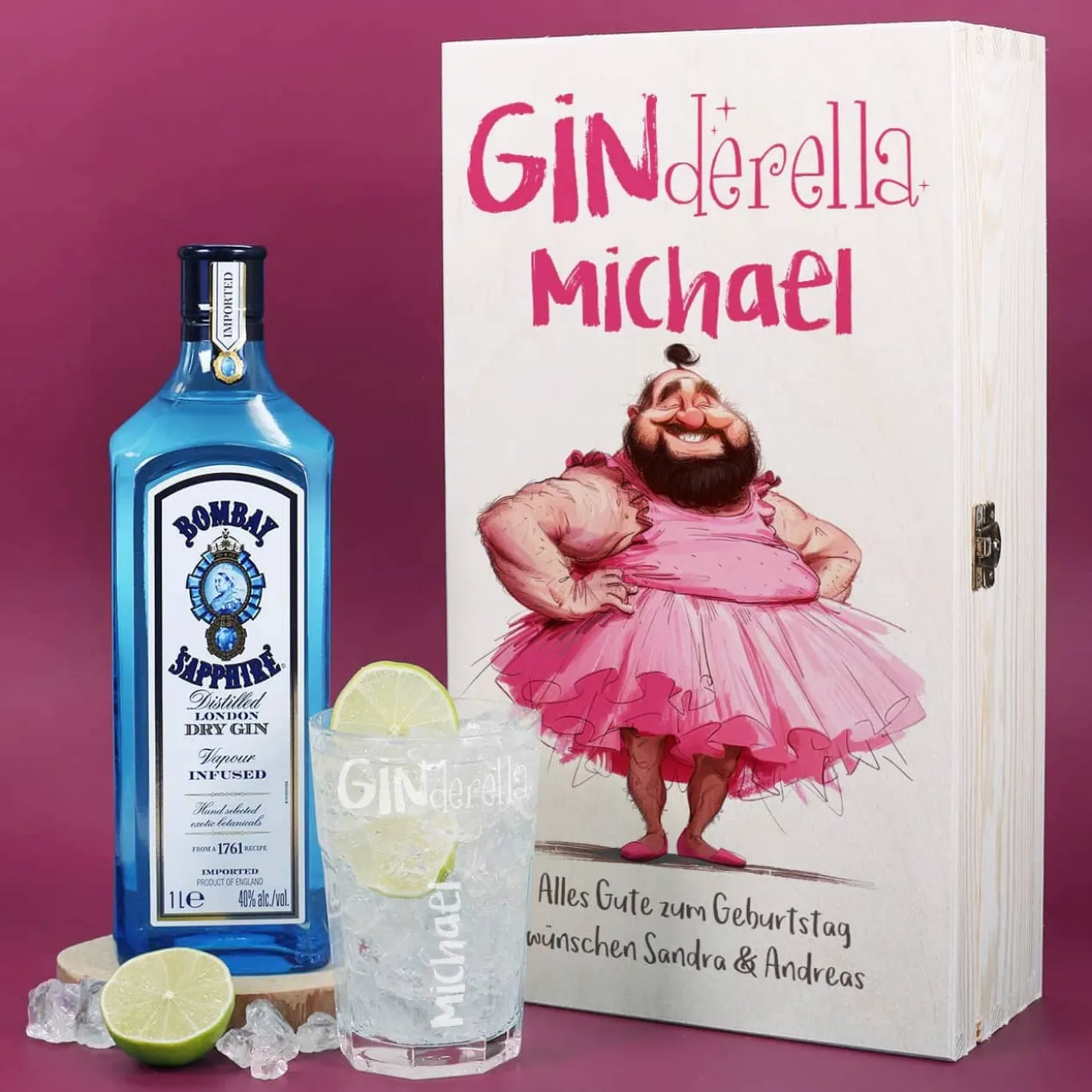 GINderella - Bombay Gin Geschenkset mit Glas und Box