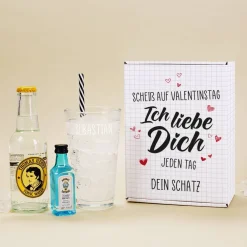 Gin Geschenkset zum Valentinstag - Scheiß auf Valentinstag Ich liebe Dich jeden Tag