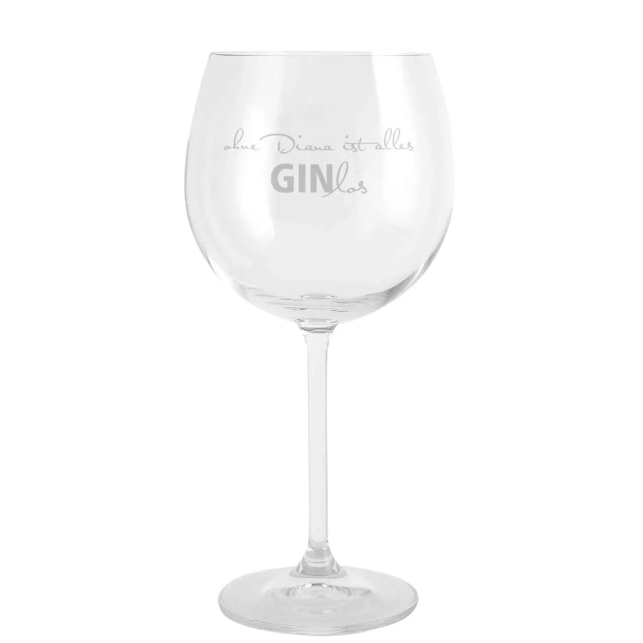 Gin-Glas mit Gravur ohne dich ist alles GINlos mit Wunschname