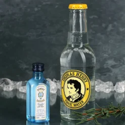 Gin Tonic Geschenkset mit Glas, Mini Bombay und Thomas Henry Tonic