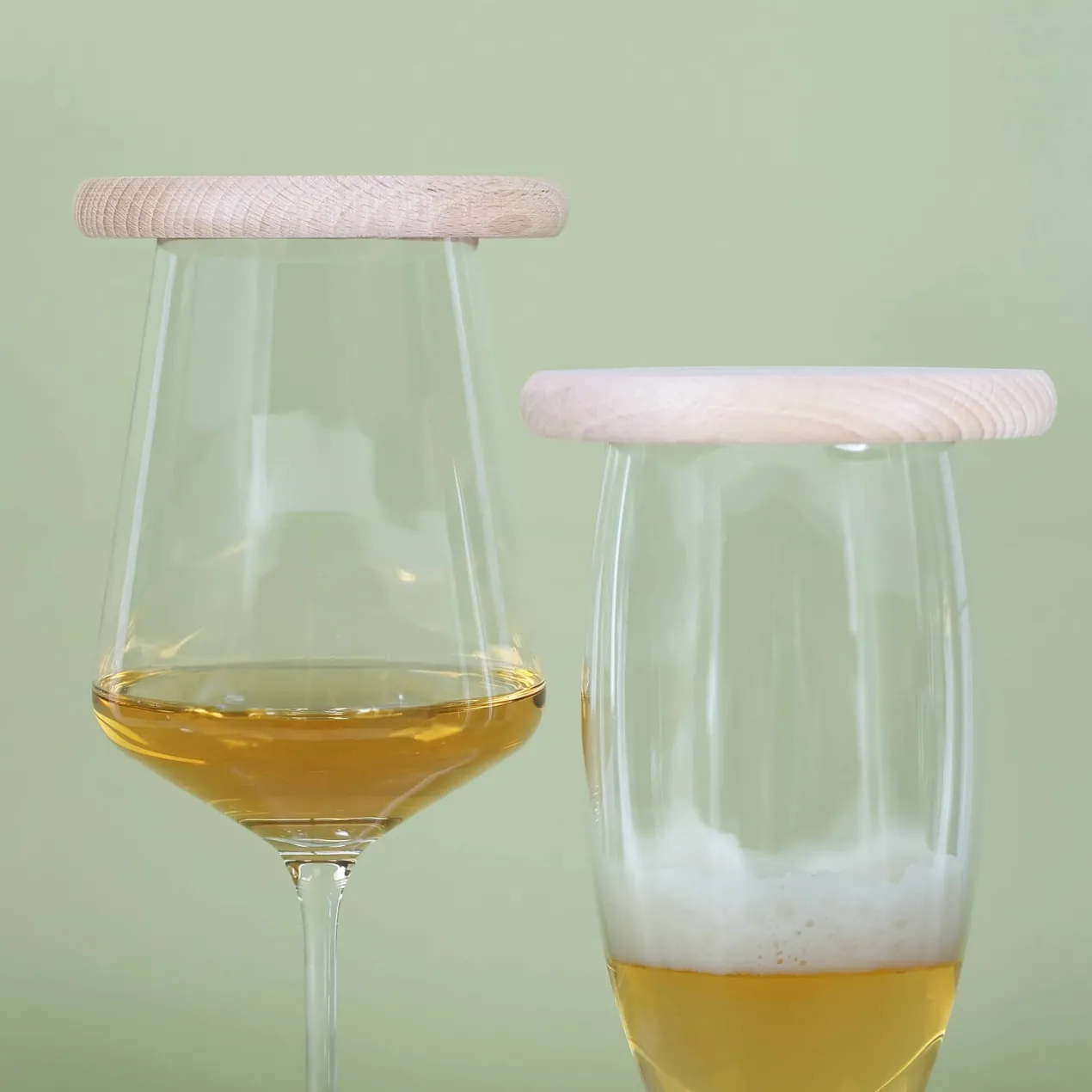 Glasabdeckung aus Holz - Holy Aperoli - mit Namensgravur