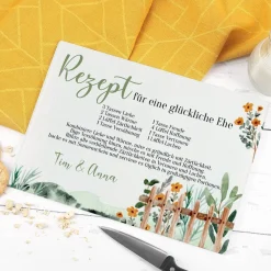 Glasbrettchen - Rezept für eine glückliche Ehe - in zwei Größen