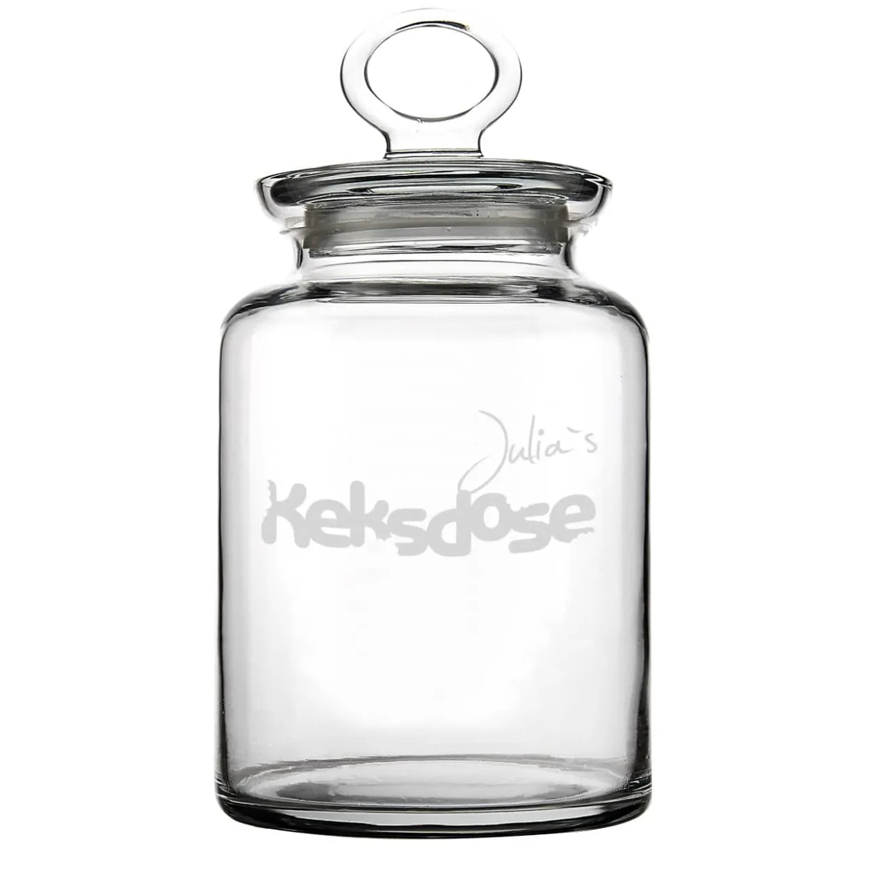 Glasdose Krümel mit Wunschnamen