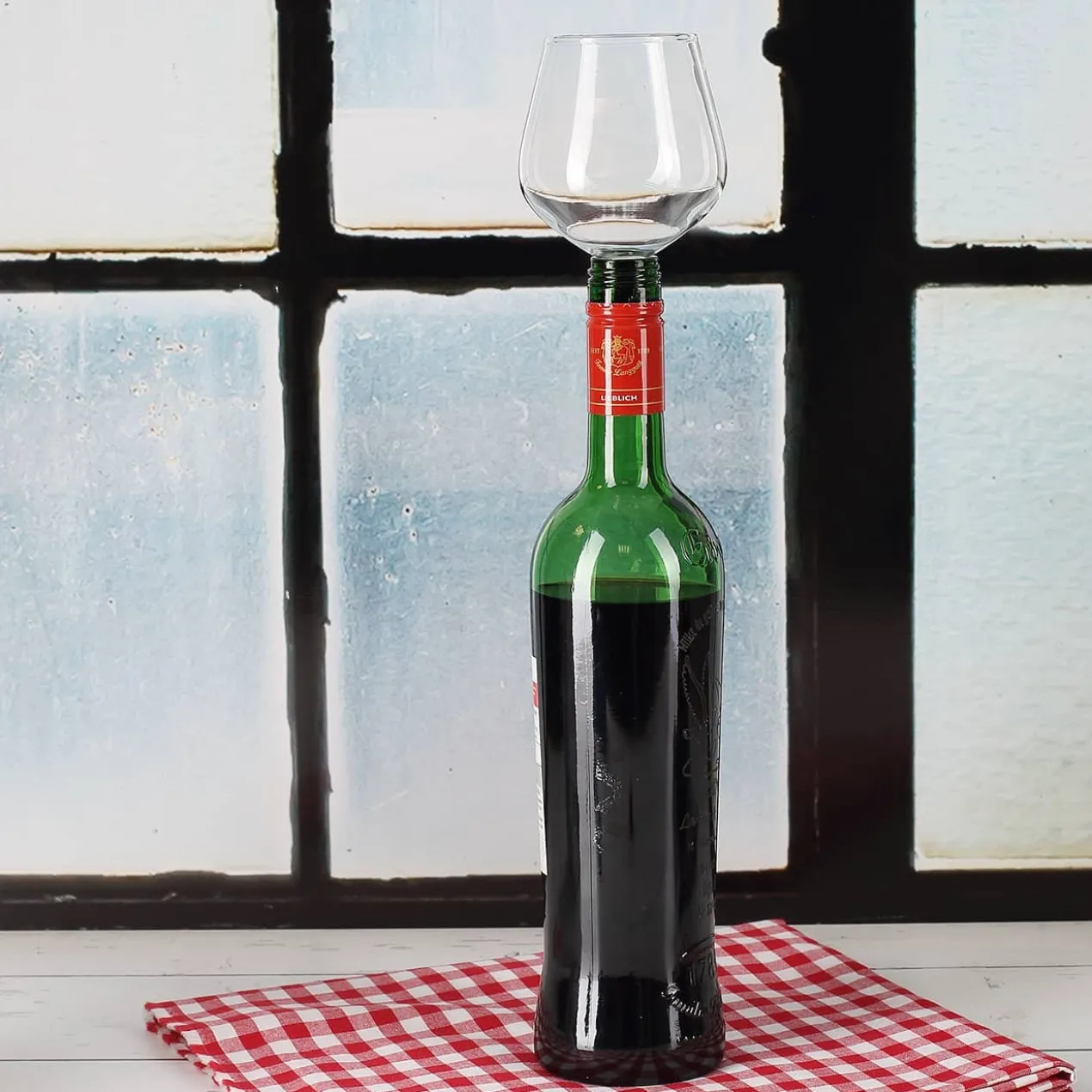 Glas-Flaschenaufsatz Weinglas