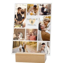 Glasfoto mit 8 Bildern und Namensaufdruck für Paare zum Jahrestag, zur Hochzeit