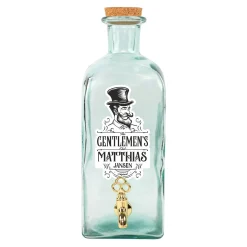 Glas Getränkespender 'Gentlemens Club' mit Name personalisiert | 2L Spender für Whisky & Spirituosen