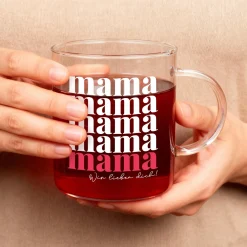 Glastasse für Mama personalisiert mit Wunschtext | Teeglas als Geschenk zum Muttertag