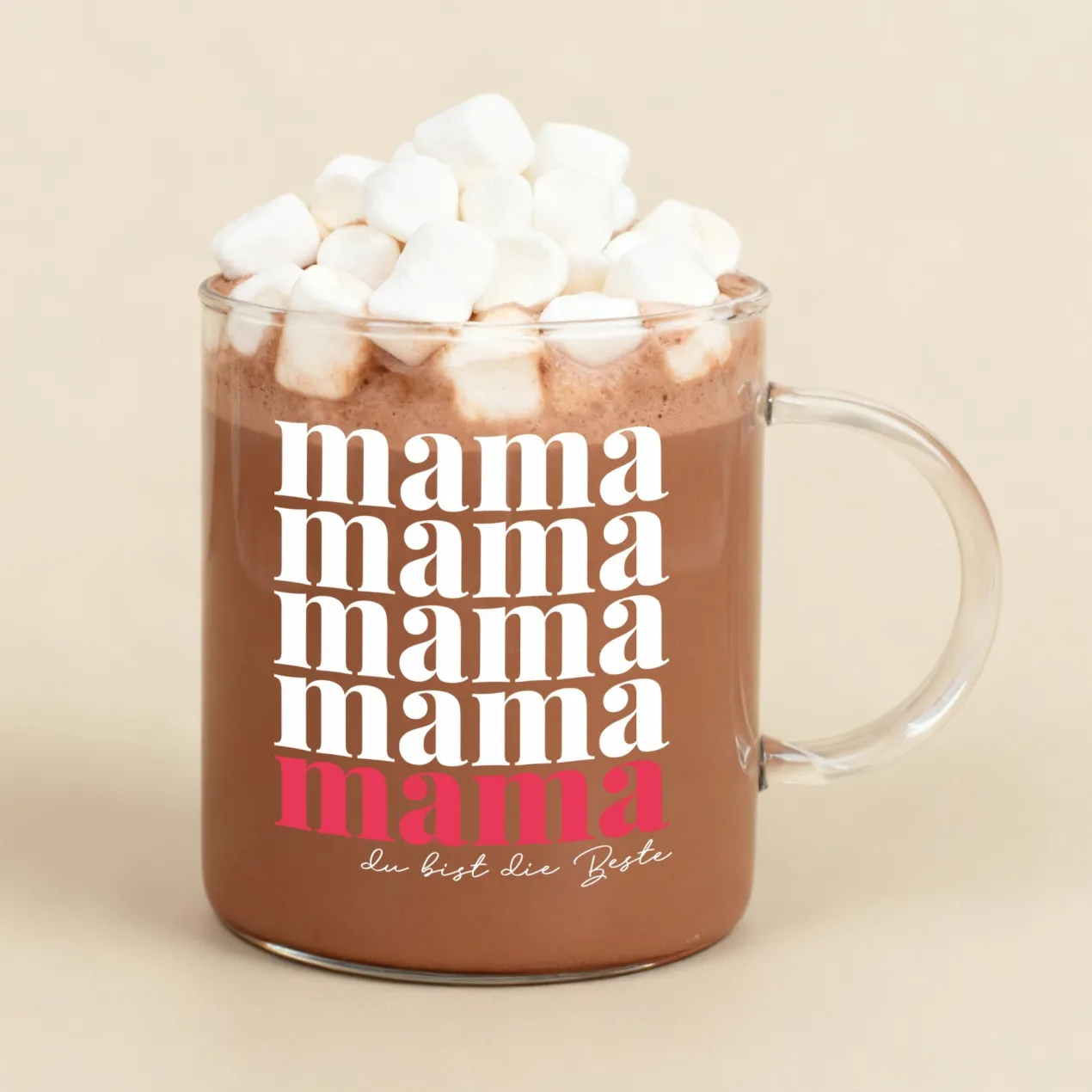 Glastasse für Mama personalisiert mit Wunschtext | Teeglas als Geschenk zum Muttertag