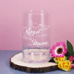 Glasvase Engel ohne Flügel nennt man Mama