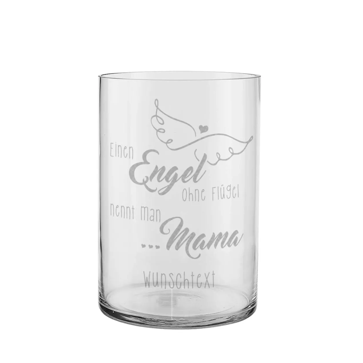 Glasvase Engel ohne Flügel nennt man Mama