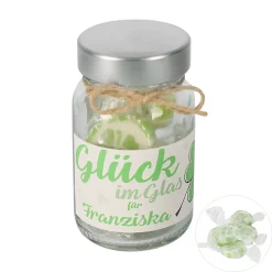 Glück im Glas Glücksbringer Glas mit Bonbons gefüllt