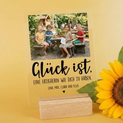 Glück ist - Acrylglas mit Ihrem Lieblingsfoto und Wunschtexten