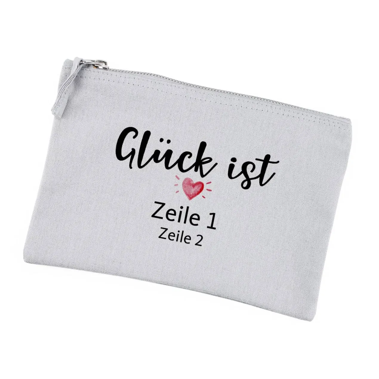 Glück ist... Beautycase mit Wunschtext