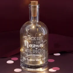 Glück ist, eine Mama wie dich zu haben - beleuchtete Karaffe mit Gravur