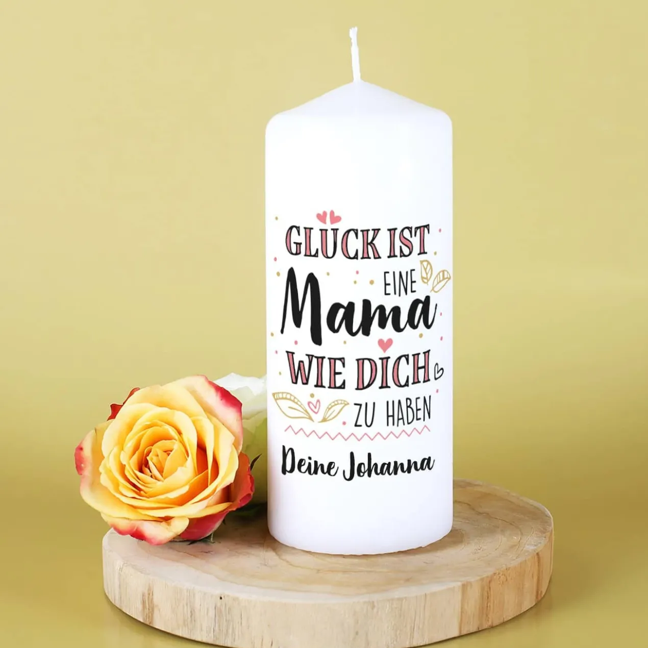 Glück ist, eine Mama wie dich zu haben - Stumpenkerze