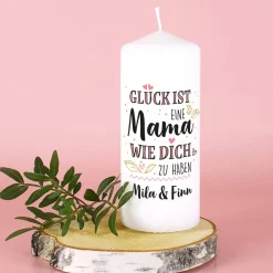 Glück ist, eine Mama wie dich zu haben - Stumpenkerze
