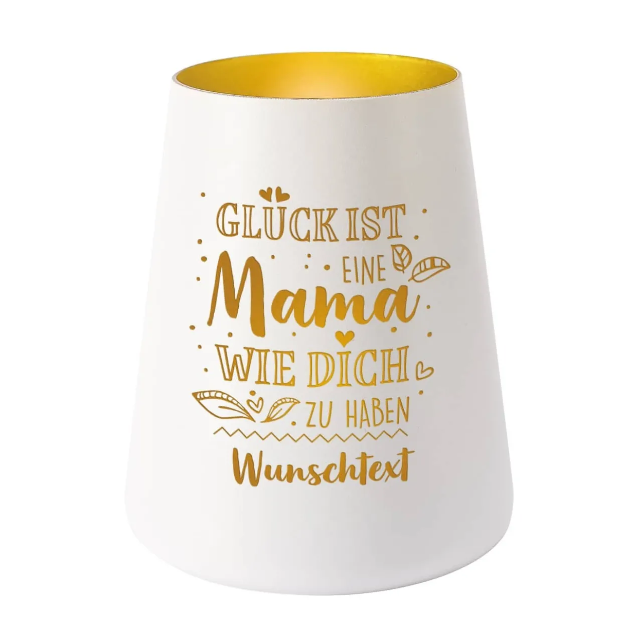 Glück ist, eine Mama wie Dich zu haben - Windlicht mit Wunschgravur