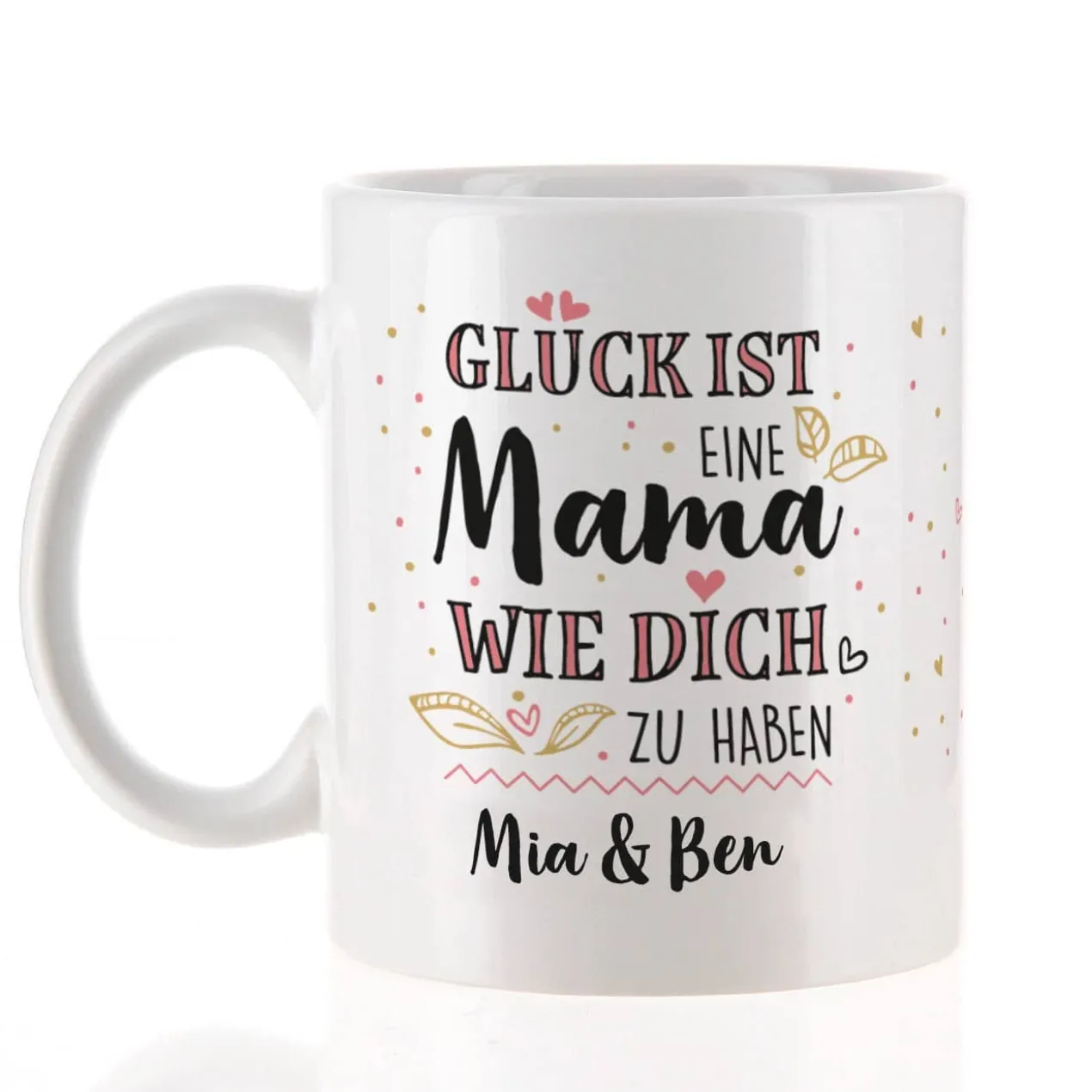 Glück ist, eine Mama wie dich zu haben - Tasse mit Wunschtext