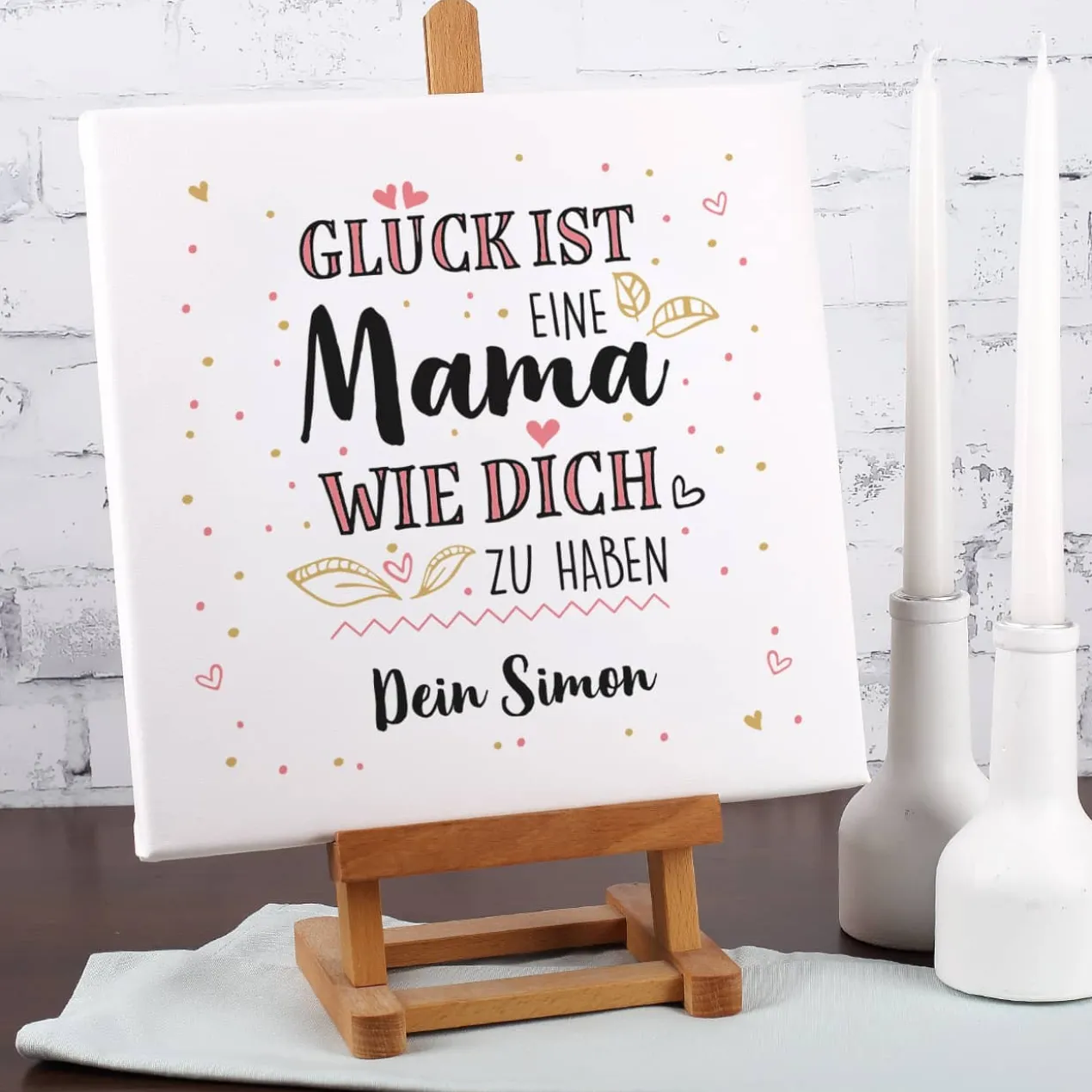 Glück ist, eine Mama wie dich zu haben - Leinwand 30x30cm