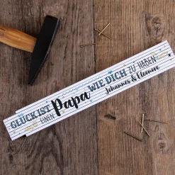 Glück ist, einen Papa wie dich zu haben - Zollstock mit Wunschtext