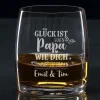 Glück ist, einen Papa wie dich zu haben - Whiskeyglas mit Wunschtext