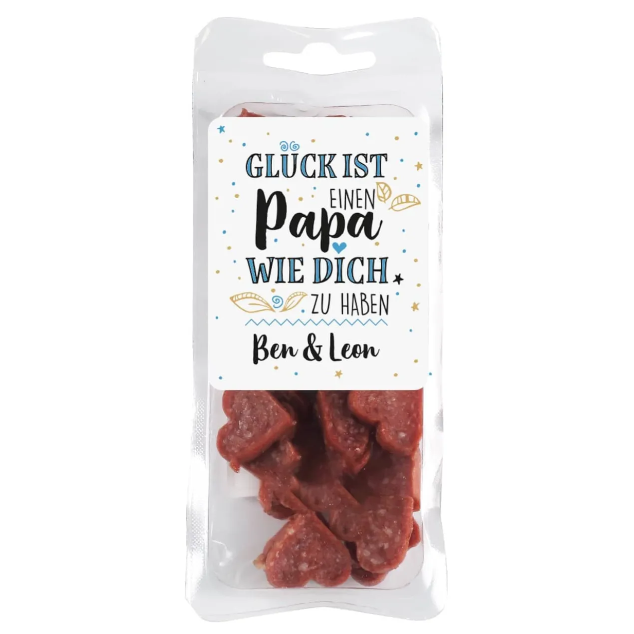 Glück ist, einen Papa wie dich zu haben - Salami Snack mit Text