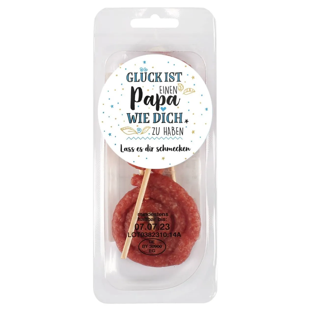 Glück ist, einen Papa wie dich zu haben - Salami Snack mit Text