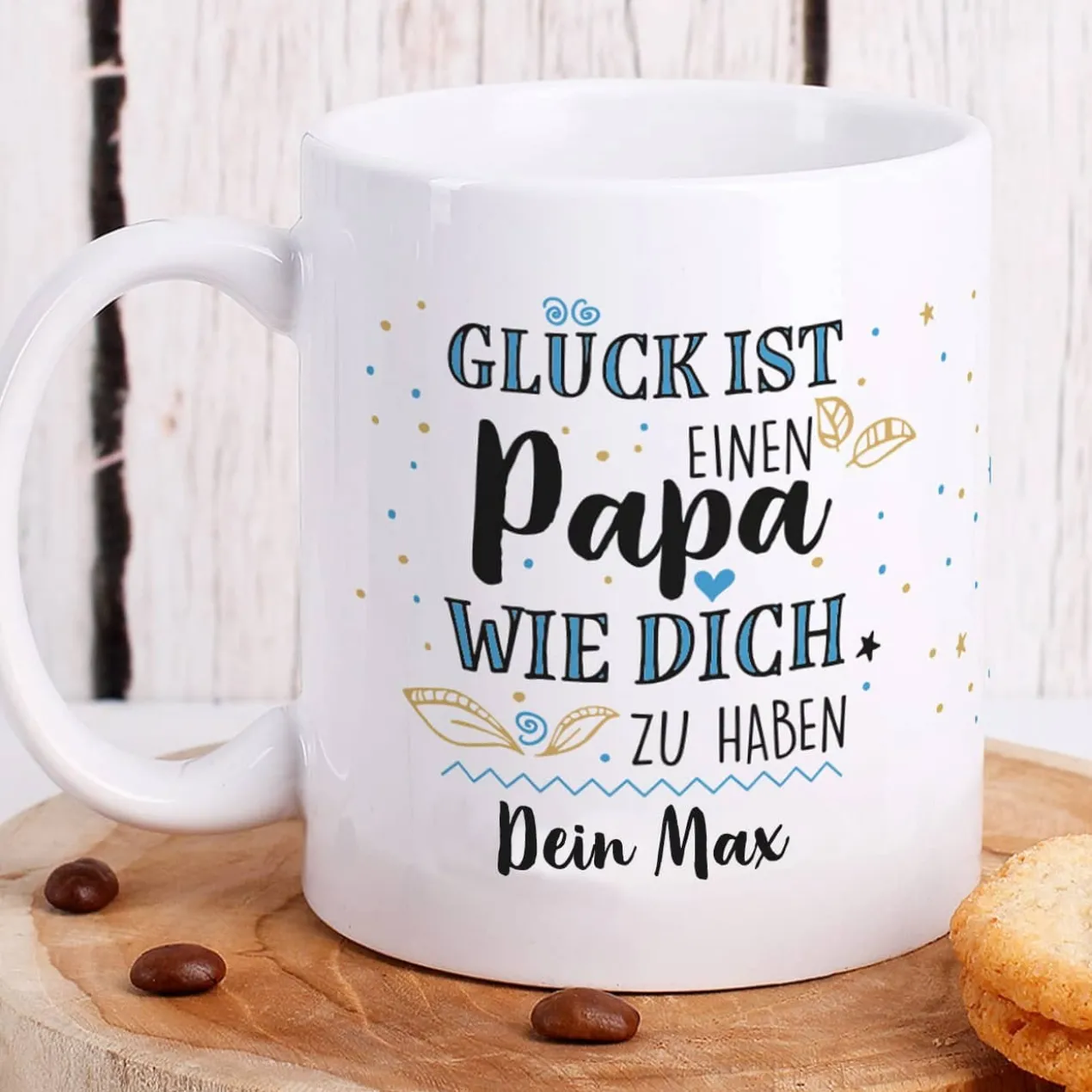 Glück ist, einen Papa wie dich zu haben - Tasse mit Wunschtext