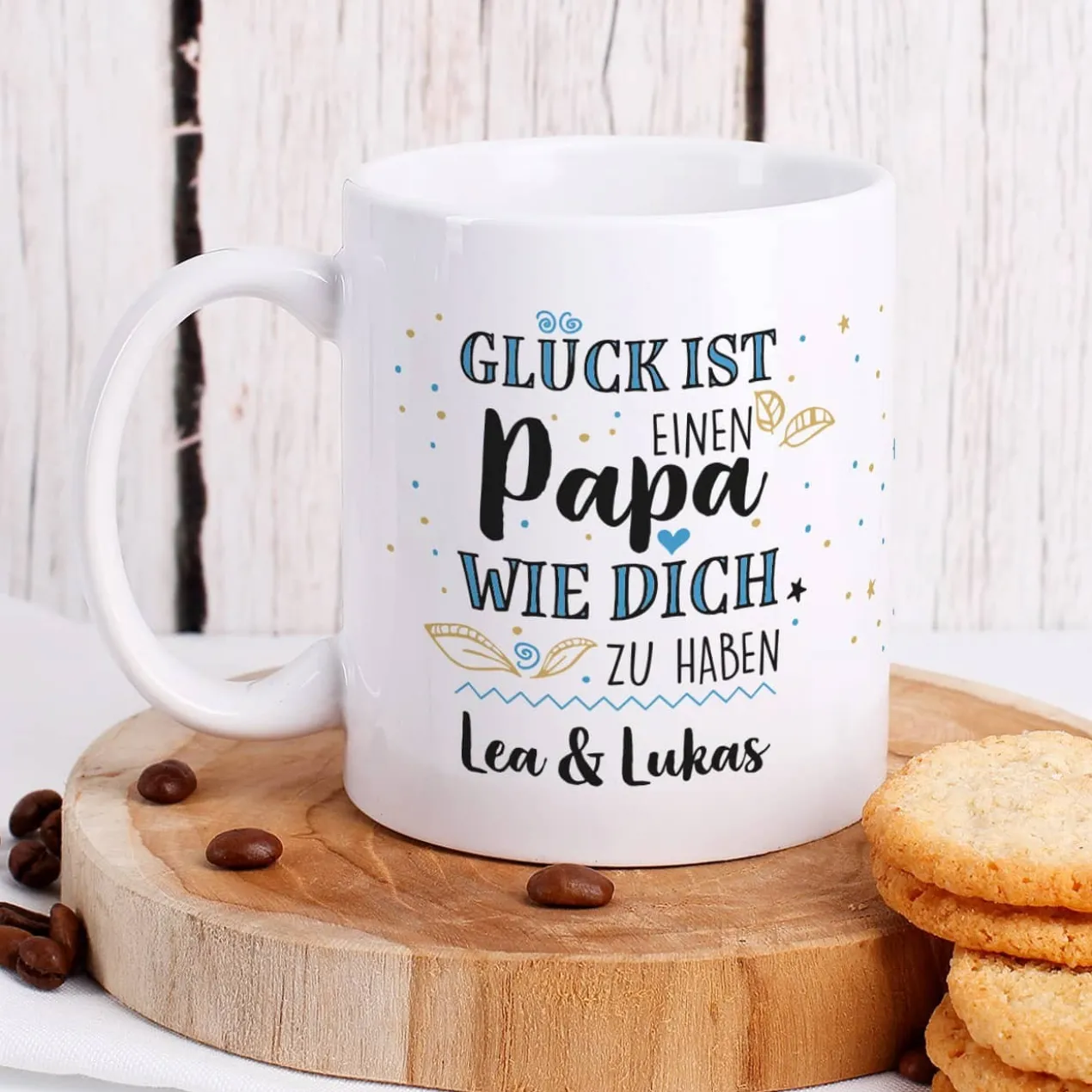 Glück ist, einen Papa wie dich zu haben - Tasse mit Wunschtext