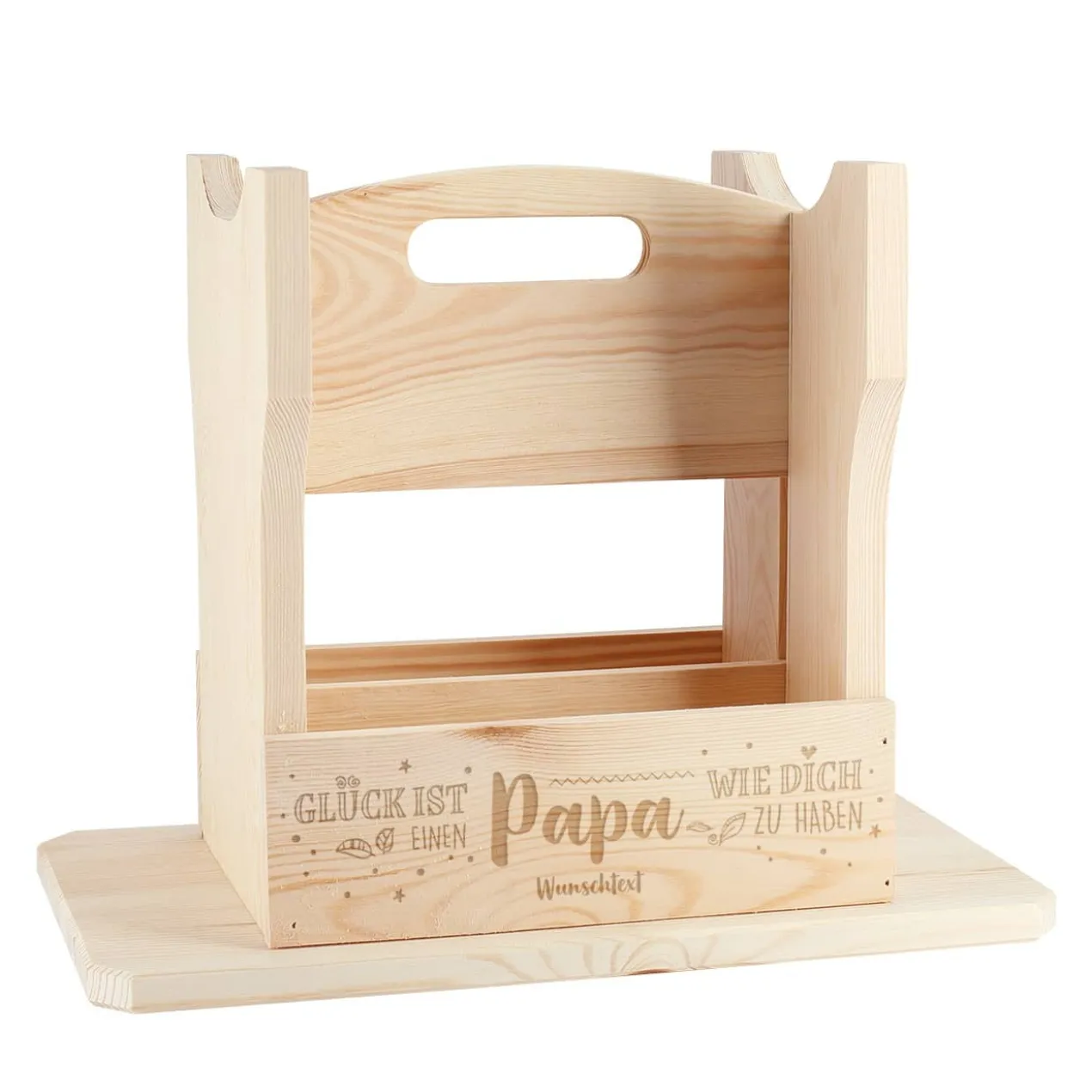 Glück ist einen Papa wie dich zu haben - Hocker-Flaschenträger mit Gravur