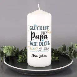 Glück ist, einen Papa wie dich zu haben - Kerze mit Wunschtext