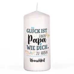 Glück ist, einen Papa wie dich zu haben - Kerze mit Wunschtext