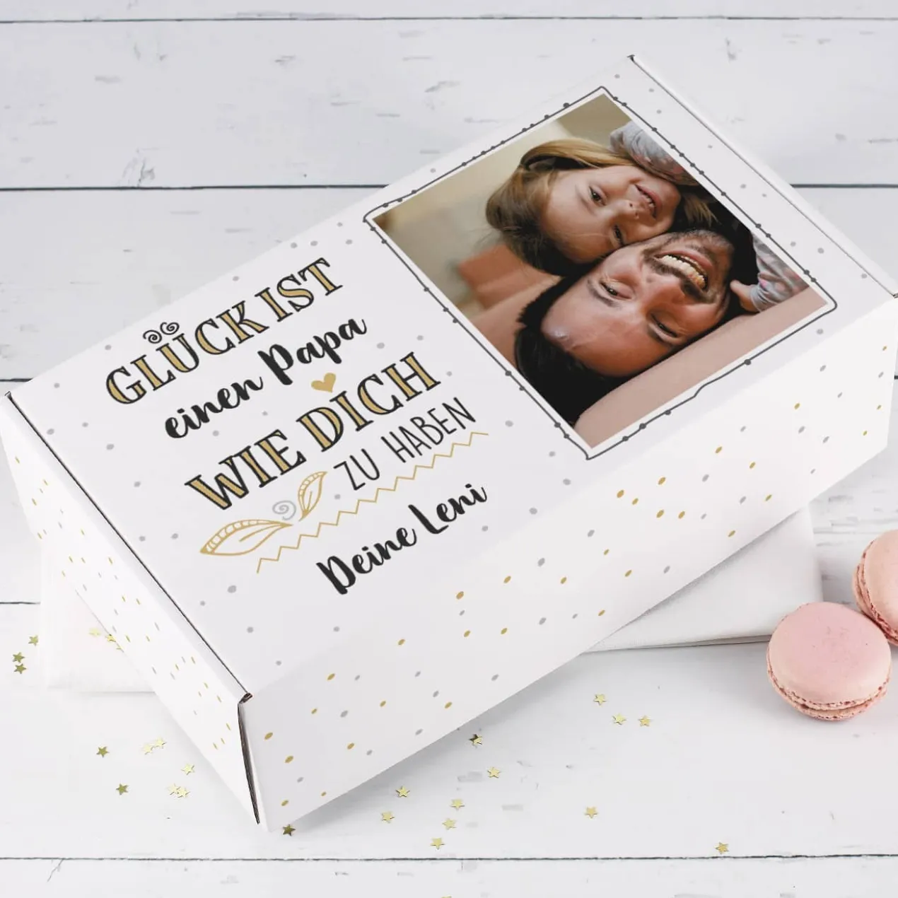 Glück ist... Geschenkbox mit Foto und Wunschtext