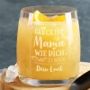Glück ist... - Graviertes Trinkglas zum Muttertag mit Text