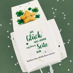 Glücksstern mit Stern Armband in personalisierter Geschenkverpackung | Glücksbringer Geschenk