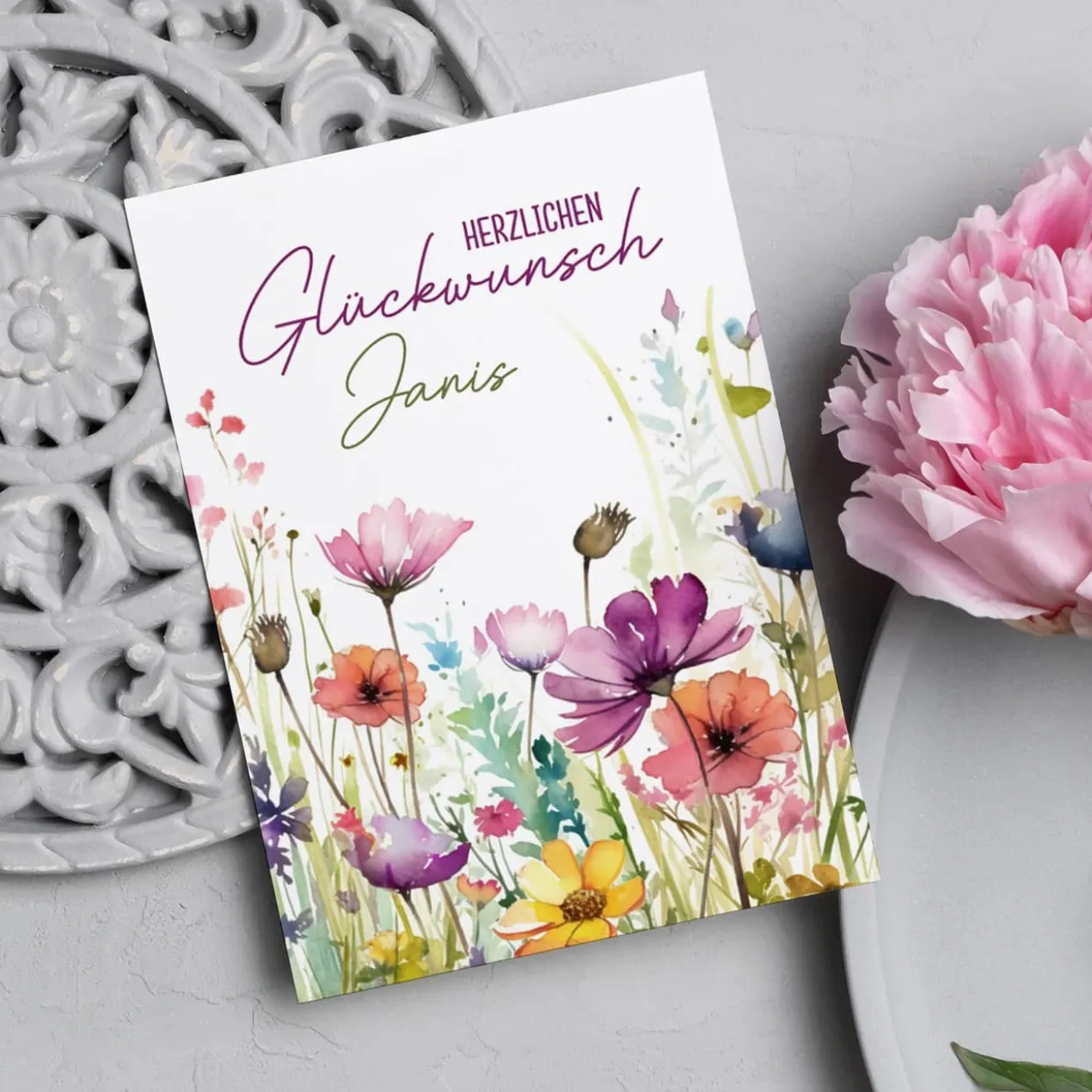Glückwunschkarte mit Wildblumen - zu vielen Anlässen
