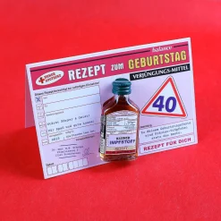 Glückwunschkarte Rezept zum 40. Geburtstag