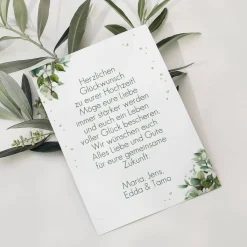 Glückwunschkarte zur Hochzeit mit Tauben & Ihrem Text