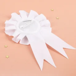 Glückwunsch-Rosette in weiß zum 50. Geburtstag