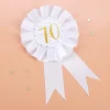 Glückwunsch-Rosette in weiß zum 70. Geburtstag