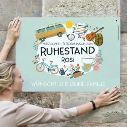 Glückwunsch zum Ruhestand - Banner mit Name und Wunschtext