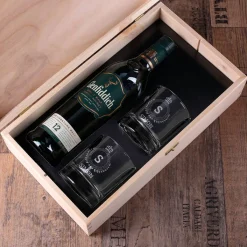 Glenfiddich Whisky Geschenkset mit Monogramm, Name und Wunschtext graviert